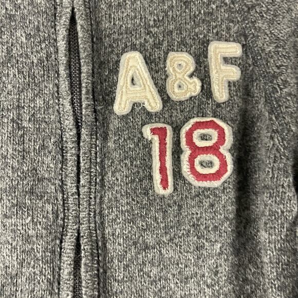 VTG Y2K Abercrombie Fitch Wool Cardigan Sweater Womens Medium Full Zip Varsity - Picture 5 of 13